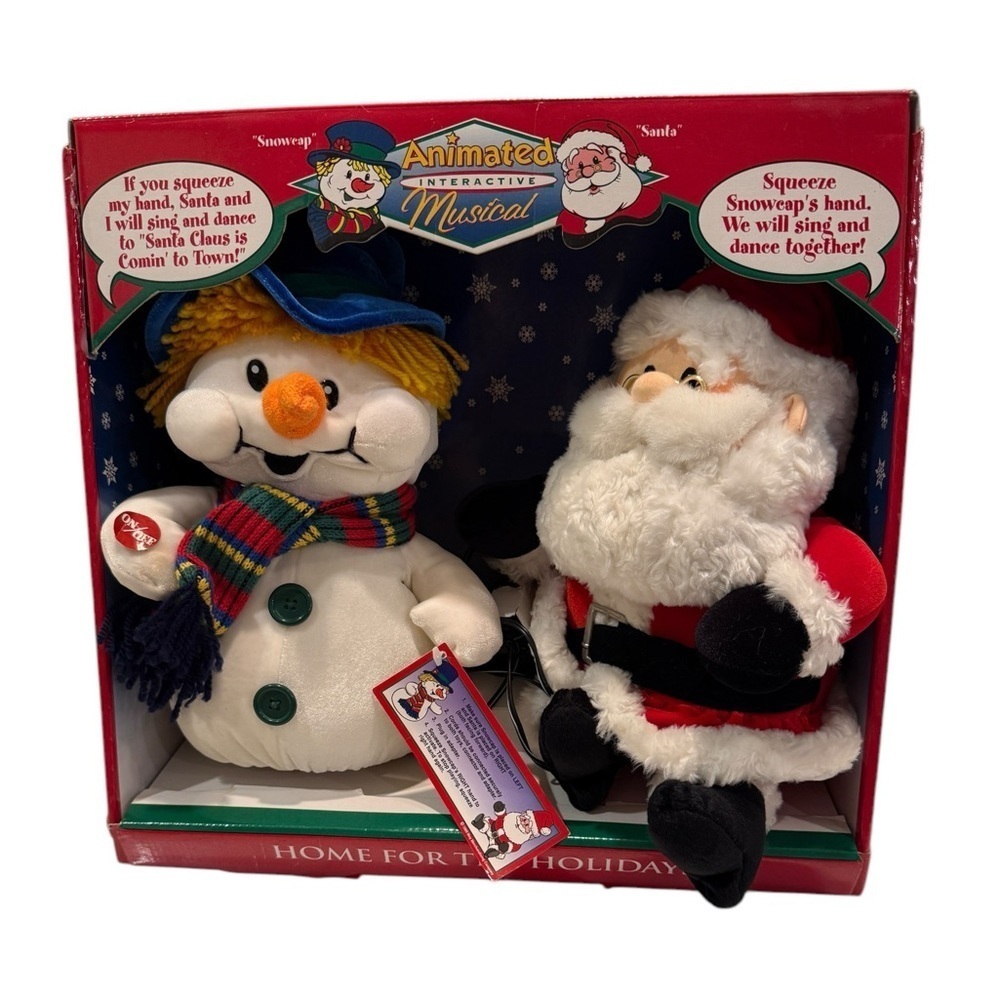 Home For The Holidays Animated Interactive Snow Cap And Santa Works W/Box 1999